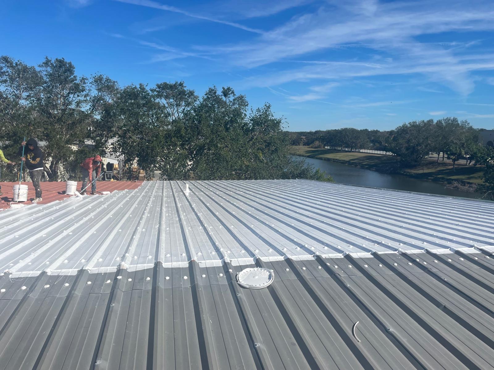 Metal roof installed on a building